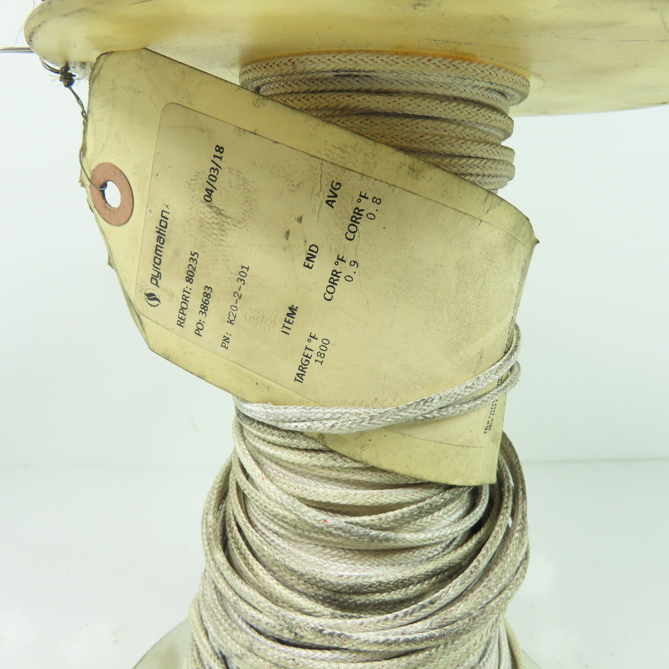 Pyromation K20-2-301 20AWG Thermocouple Wire White Solid 2-Wire 2LBS