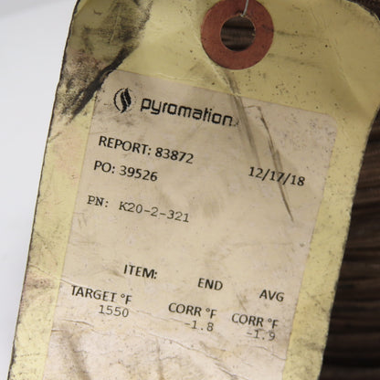 Pyromation K20-2-321 20AWG Thermocouple Wire Brown Solid 2-Wire 8LBS