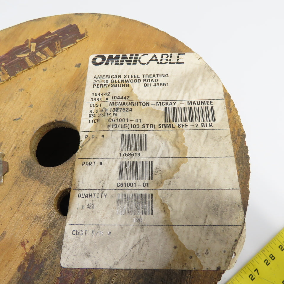 Omnicable C61001-01 10AWG 10/1C Black 105 Strand Wire 600V 100'