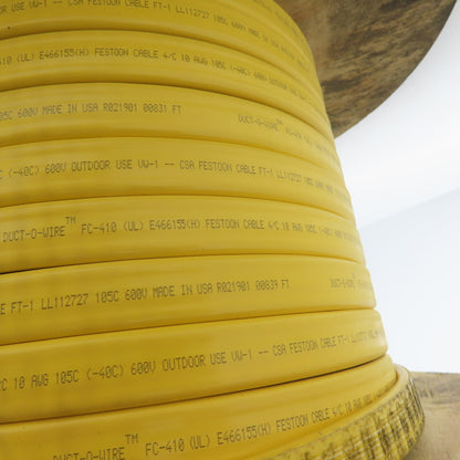 Duct-O-Wire 10AWG 4/C Yellow Stranded Copper Outdoor Flat Wire 600V 165'