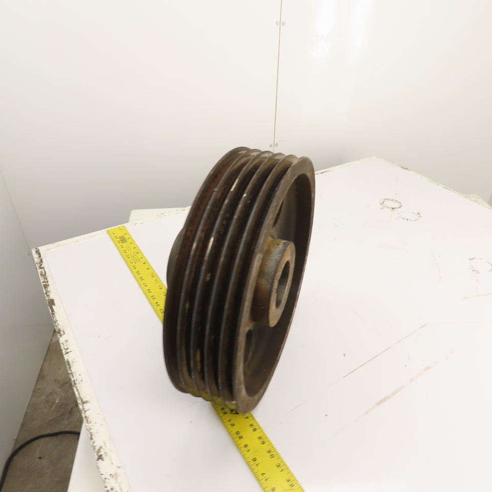 Cast Iron 8V V-Belt Pulley 5 Groove 16" OD 4" Wide 3-1/8" Bore