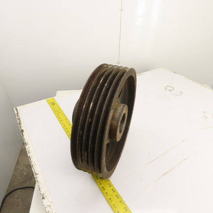 Cast Iron 8V V-Belt Pulley 5 Groove 16" OD 4" Wide 3-1/8" Bore