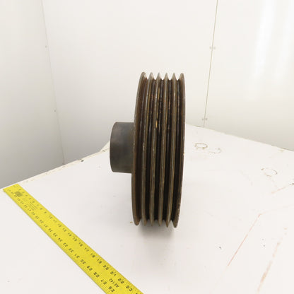 Cast Iron 8V V-Belt Pulley 5 Groove 16" OD 4" Wide 3-1/8" Bore