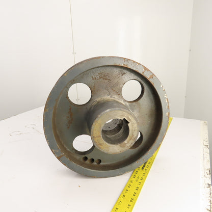 Cast Iron 8V V-Belt Pulley 5 Groove 16" OD 4" Wide 3-1/8" Bore