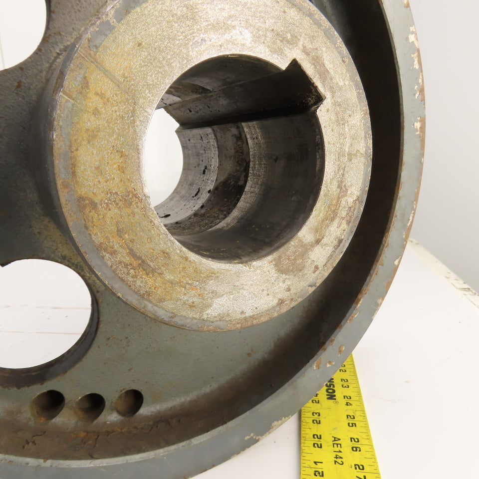 Cast Iron 8V V-Belt Pulley 5 Groove 16" OD 4" Wide 3-1/8" Bore