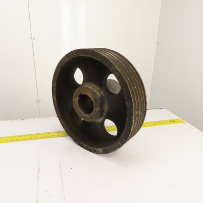 Cast Iron 8V V-Belt Pulley 5 Groove 16" OD 4" Wide 3-1/8" Bore