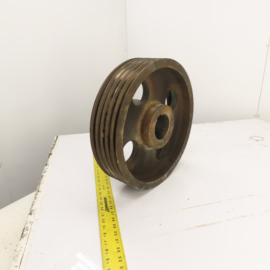 Cast Iron 8V V-Belt Pulley 5 Groove 16" OD 4" Wide 3-1/8" Bore
