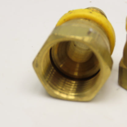 1/2" Hose ID Brass Hose Barb x 5/8" JIC 37° Female Swivel (7/8-14) Lot Of 2