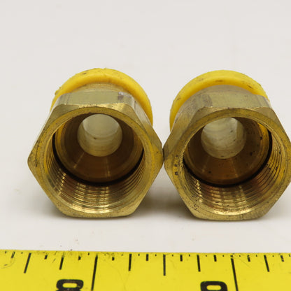 1/2" Hose ID Brass Hose Barb x 5/8" JIC 37° Female Swivel (7/8-14) Lot Of 2