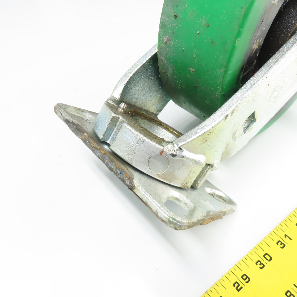 SC 57-80 8" OD x 3" Swivel Top Rubber Over Cast Iron Caster