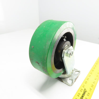 SC 57-80 8" OD x 3" Swivel Top Rubber Over Cast Iron Caster