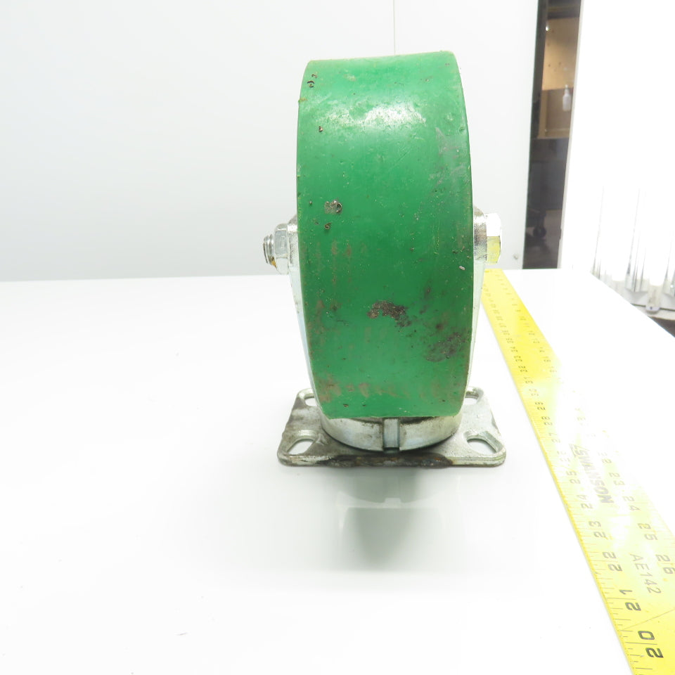 SC 57-80 8" OD x 3" Swivel Top Rubber Over Cast Iron Caster