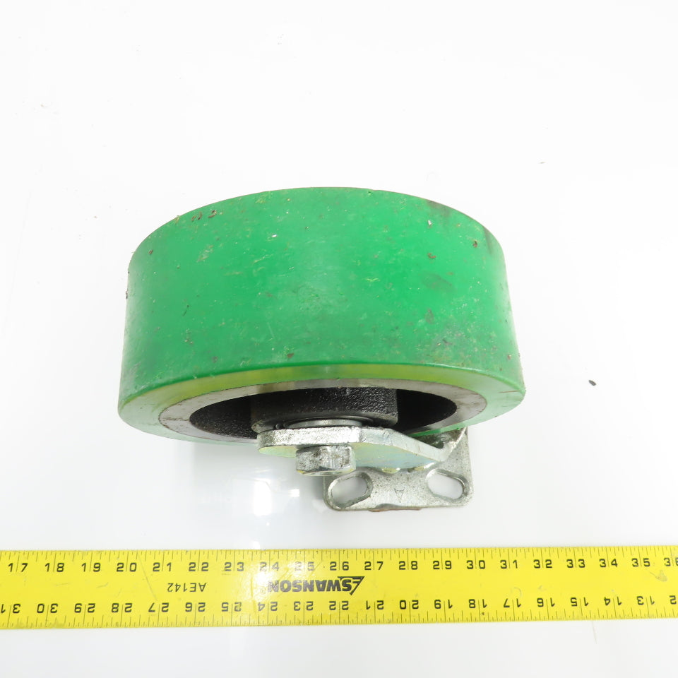 SC 57-80 8" OD x 3" Swivel Top Rubber Over Cast Iron Caster