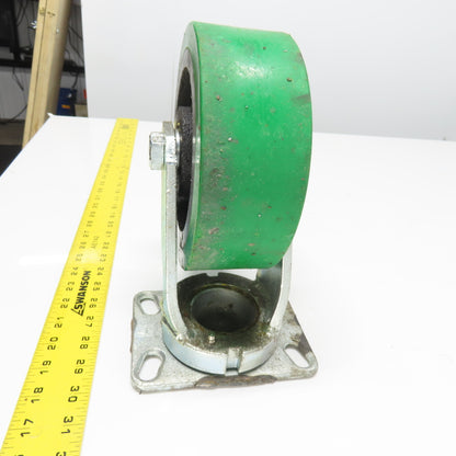 SC 57-80 8" OD x 3" Swivel Top Rubber Over Cast Iron Caster