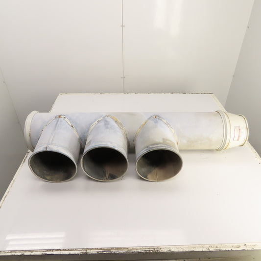8" x 38" Long Steel 3-Way HVAC Duct Dust Collector Splitter Pipe