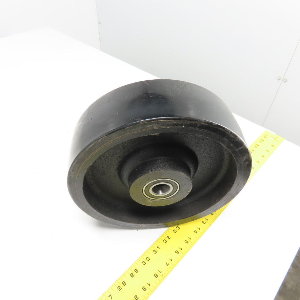 SC 61-80 8" OD x 3" Swivel Top Rubber Over Cast Iron Caster