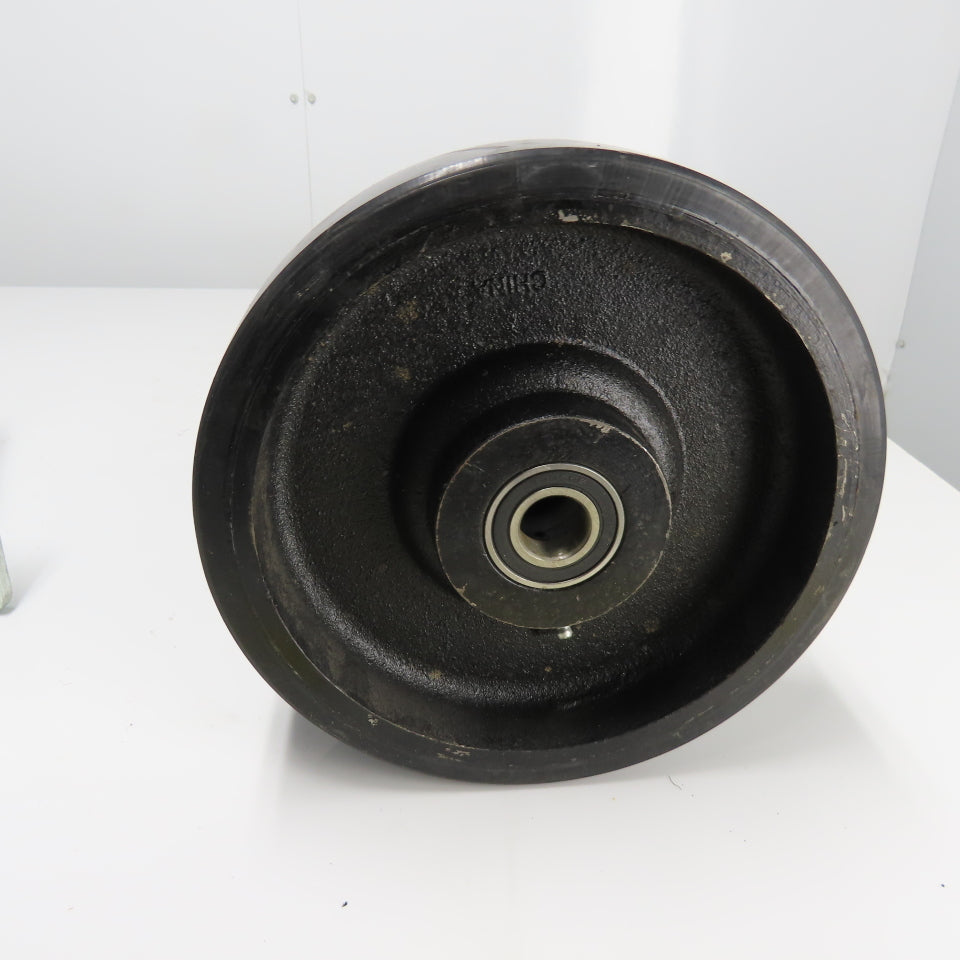SC 61-80 8" OD x 3" Swivel Top Rubber Over Cast Iron Caster