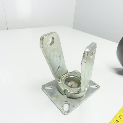 SC 61-80 8" OD x 3" Swivel Top Rubber Over Cast Iron Caster