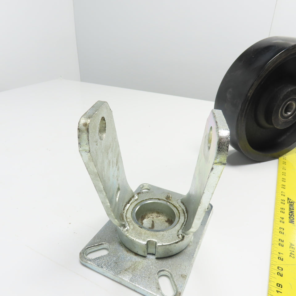 SC 61-80 8" OD x 3" Swivel Top Rubber Over Cast Iron Caster