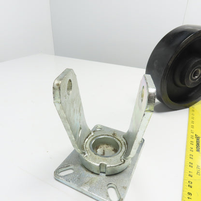 SC 61-80 8" OD x 3" Swivel Top Rubber Over Cast Iron Caster