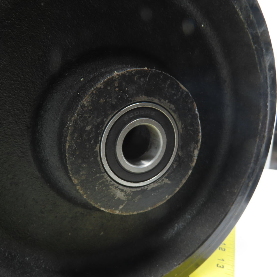 SC 61-80 8" OD x 3" Swivel Top Rubber Over Cast Iron Caster