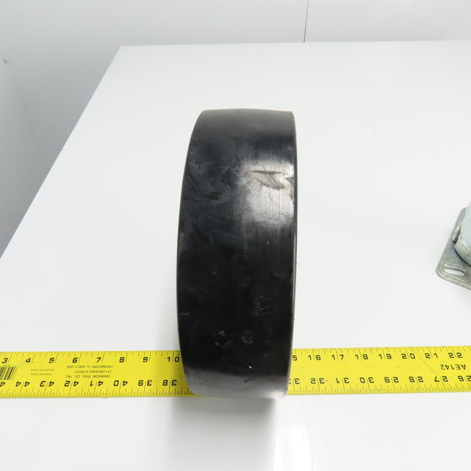 SC 57-80 8" OD x 3" Swivel Top Rubber Over Cast Iron Caster