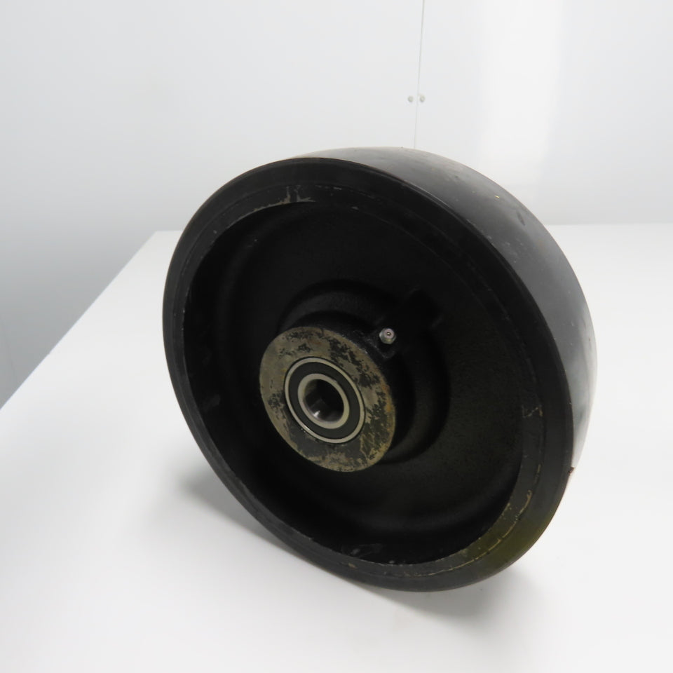 SC 57-80 8" OD x 3" Swivel Top Rubber Over Cast Iron Caster
