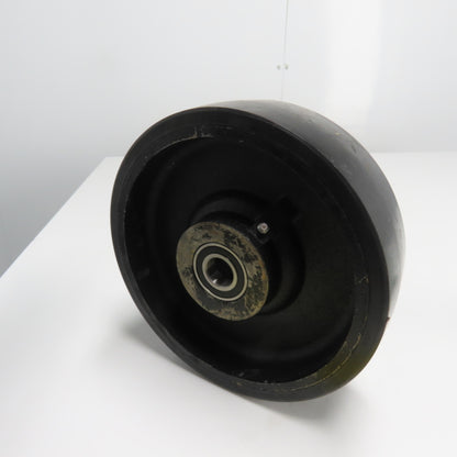 SC 57-80 8" OD x 3" Swivel Top Rubber Over Cast Iron Caster