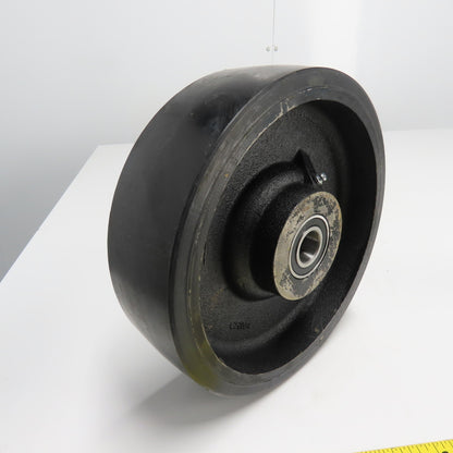 SC 57-80 8" OD x 3" Swivel Top Rubber Over Cast Iron Caster