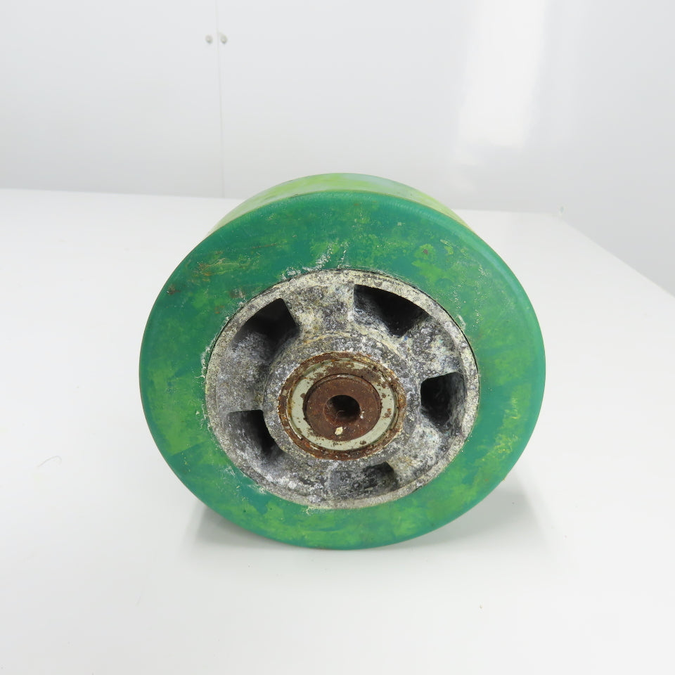 6" OD x 2" Swivel Top Rubber Over Cast Iron Caster Lot Of 3