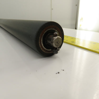 50mm OD x 689mm Rubber Clad Gravity Conveyor Roller 27.5" BF 15mm Shaft Lot/6