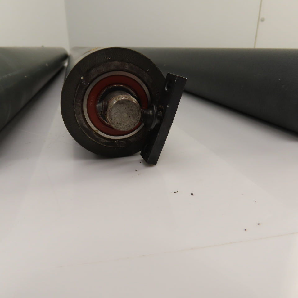 50mm OD x 689mm Rubber Clad Gravity Conveyor Roller 27.5" BF 15mm Shaft Lot/6