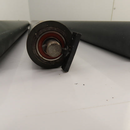 50mm OD x 689mm Rubber Clad Gravity Conveyor Roller 27.5" BF 15mm Shaft Lot/6