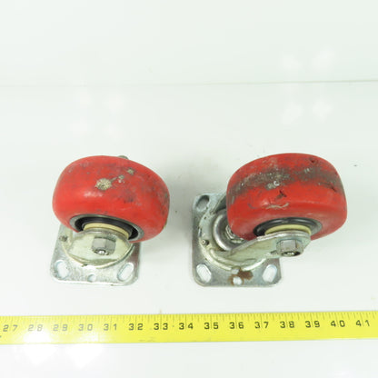 4" OD x 2" Swivel Top Mount Rubber Caster 5-1/2" Tall Lot Of 2