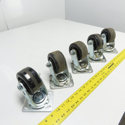 4" OD x 2" Swivel Top Mount Caster 5-1/2" Tall Lot Of 5
