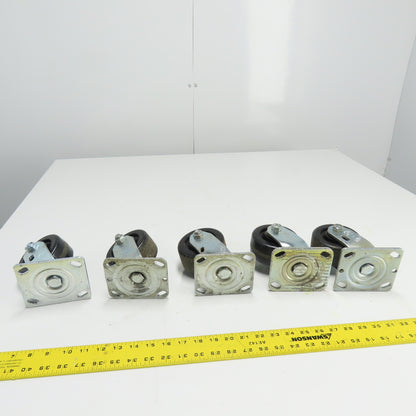 4" OD x 2" Swivel Top Mount Caster 5-1/2" Tall Lot Of 5