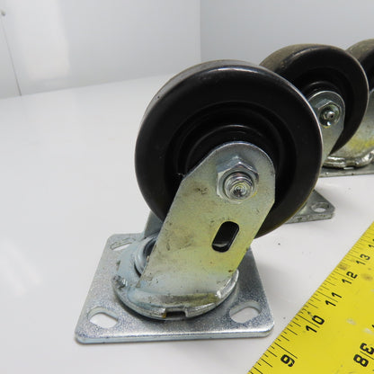 4" OD x 2" Swivel Top Mount Caster 5-1/2" Tall Lot Of 5