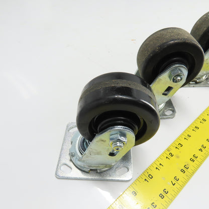 4" OD x 2" Swivel Top Mount Caster 5-1/2" Tall Lot Of 5