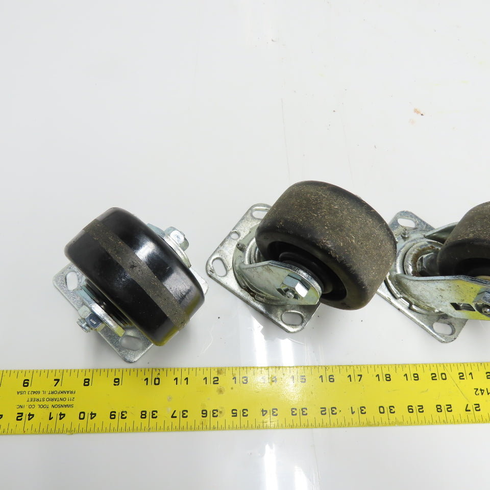4" OD x 2" Swivel Top Mount Caster 5-1/2" Tall Lot Of 5