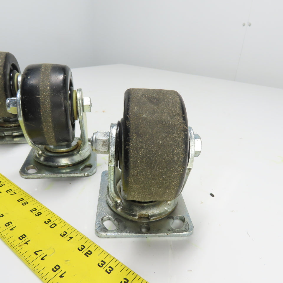 4" OD x 2" Swivel Top Mount Caster 5-1/2" Tall Lot Of 5