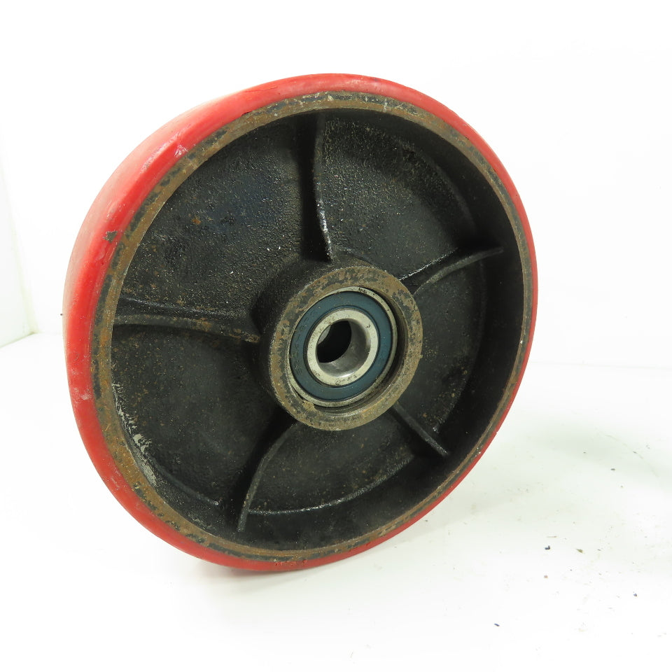 7" OD x 2" Swivel Top Mount Rubber Over Cast Iron Caster