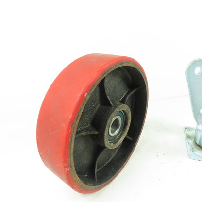 7" OD x 2" Swivel Top Mount Rubber Over Cast Iron Caster