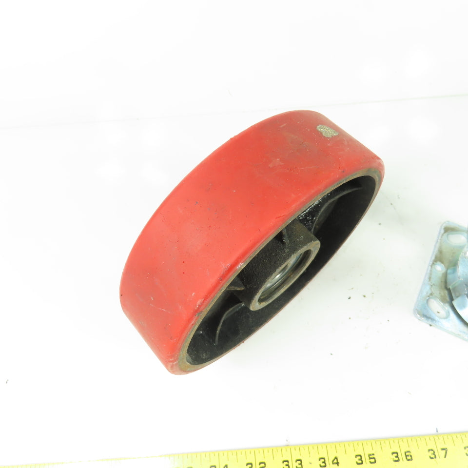 7" OD x 2" Swivel Top Mount Rubber Over Cast Iron Caster