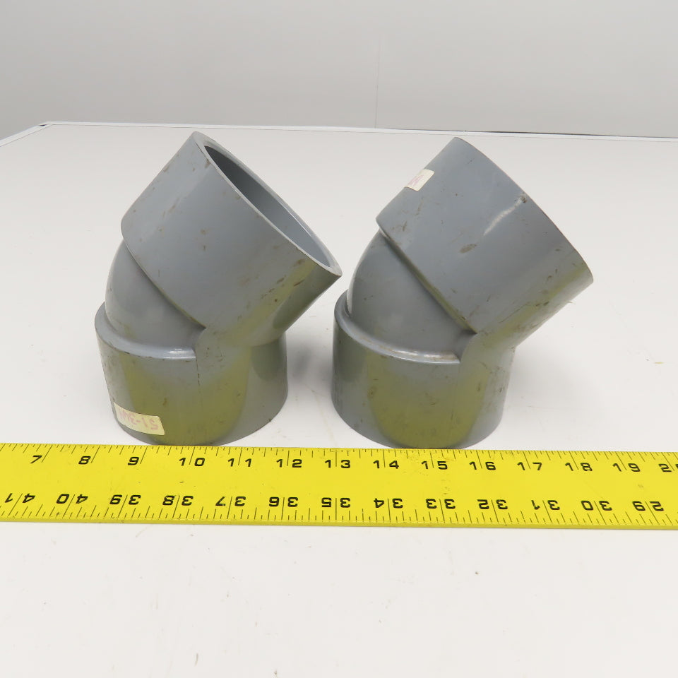 3-1/2" SCH80 Glue Socket Elbow 45° Lot Of 2
