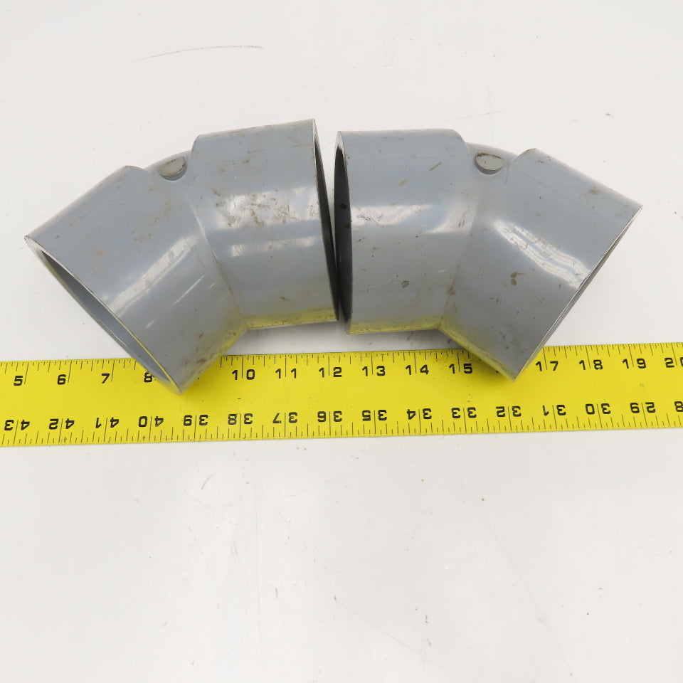3-1/2" SCH80 Glue Socket Elbow 45° Lot Of 2