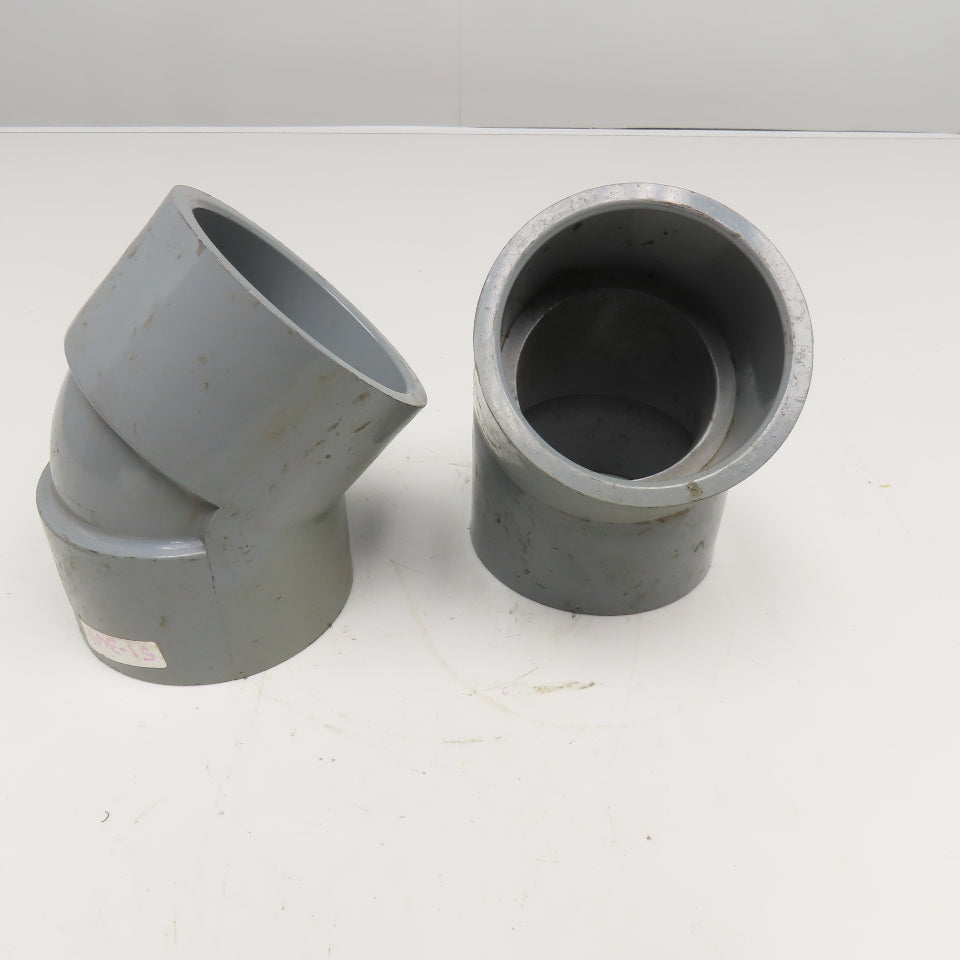 3-1/2" SCH80 Glue Socket Elbow 45° Lot Of 2
