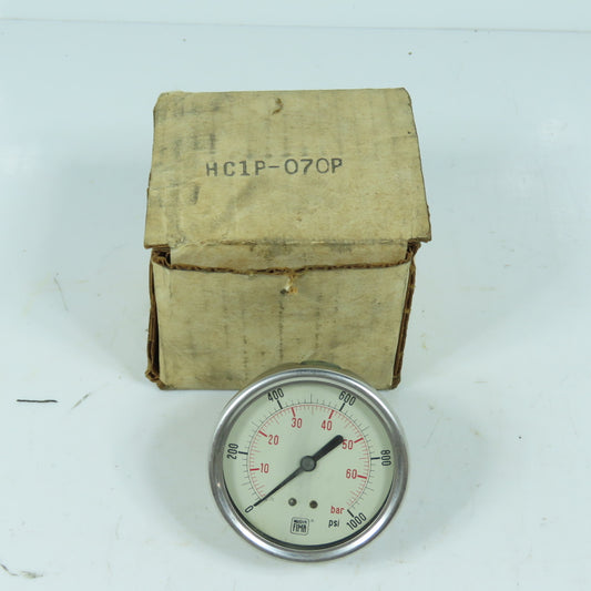 Nuova FIMA 2-1/4" Stainless Pressure Gauge 0-1000PSI 0-68.9 Bar