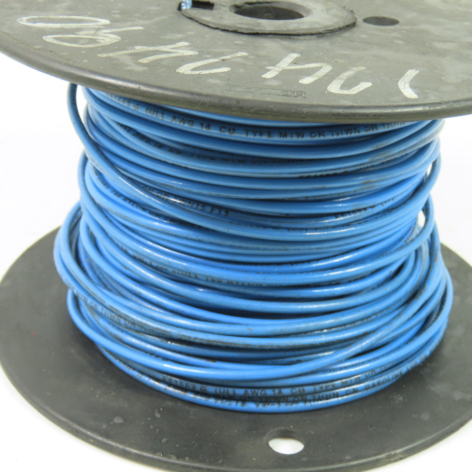 14AWG THHN/THWN/MTW Blue Strand Copper Wire 600V 123'