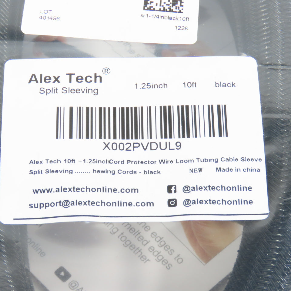 Alex Tech X002PVDUL9 1.25 inch x 10' Long Split Sleeving Protector Wire Loom