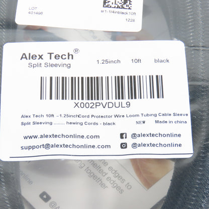 Alex Tech X002PVDUL9 1.25 inch x 10' Long Split Sleeving Protector Wire Loom